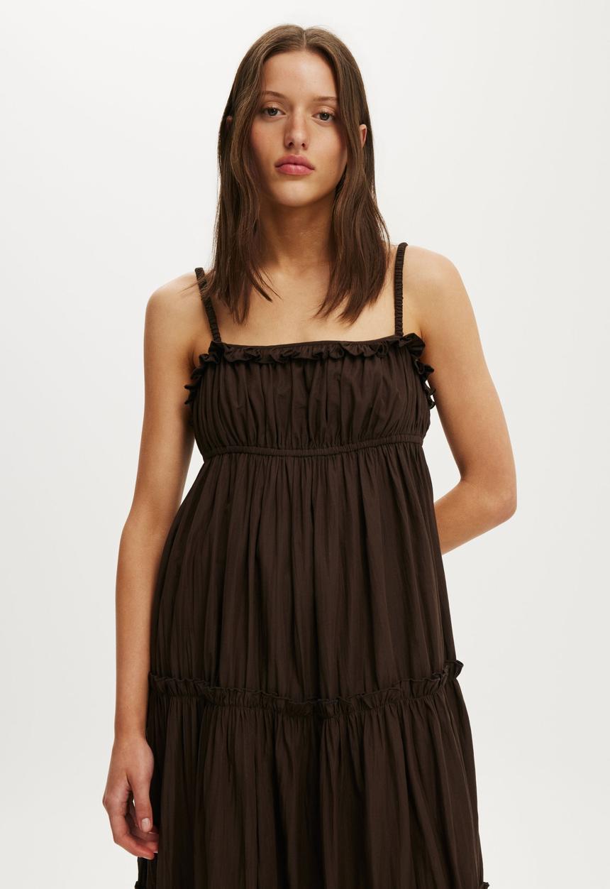 Cotton On - Poppy Tiered Maxi Dress - Dark Oak