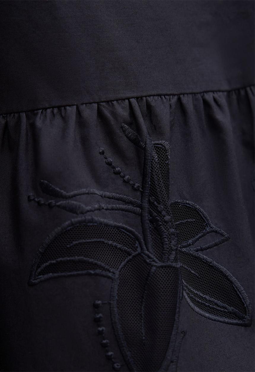 Forever New - Matilda embroidered tie midi dress in navy