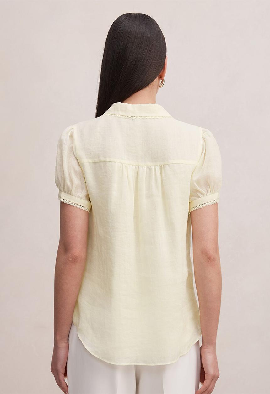 Forever New - Posie lace detail blouse in lemon