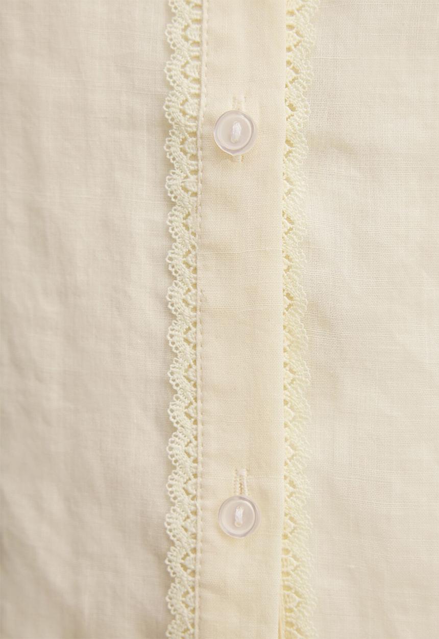 Forever New - Posie lace detail blouse in lemon