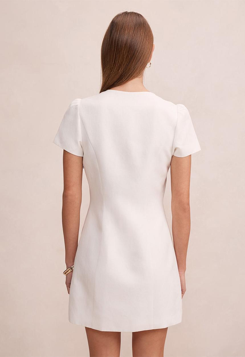 Forever New - Elinda button up linen mini dress - porcelain