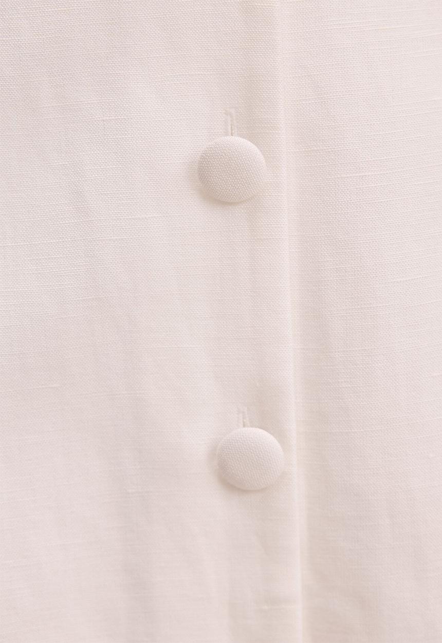 Forever New - Elinda button up linen mini dress - porcelain