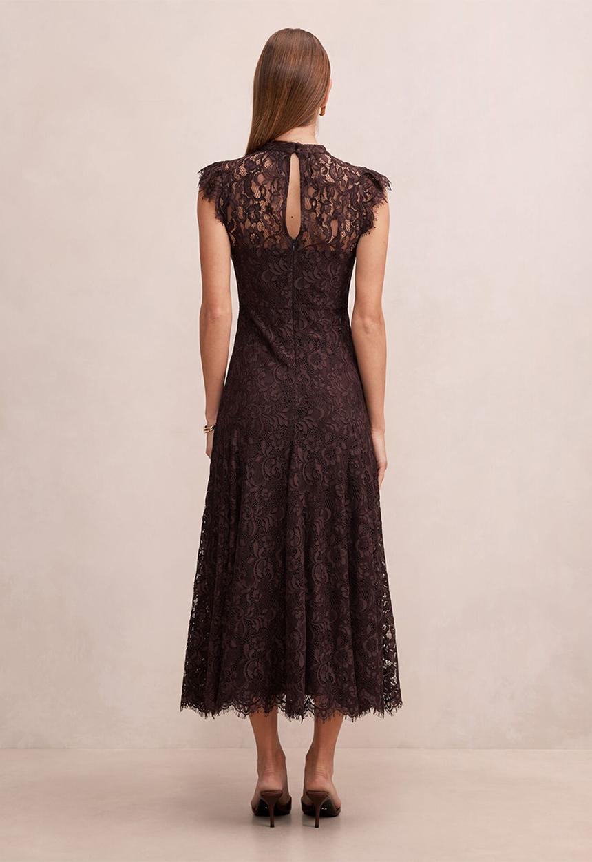 Forever New - Arielle lace midi dress - plum brown