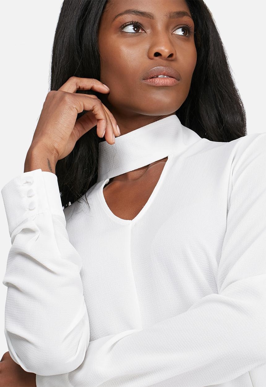 dailyfriday - Long sleeve choker blouse