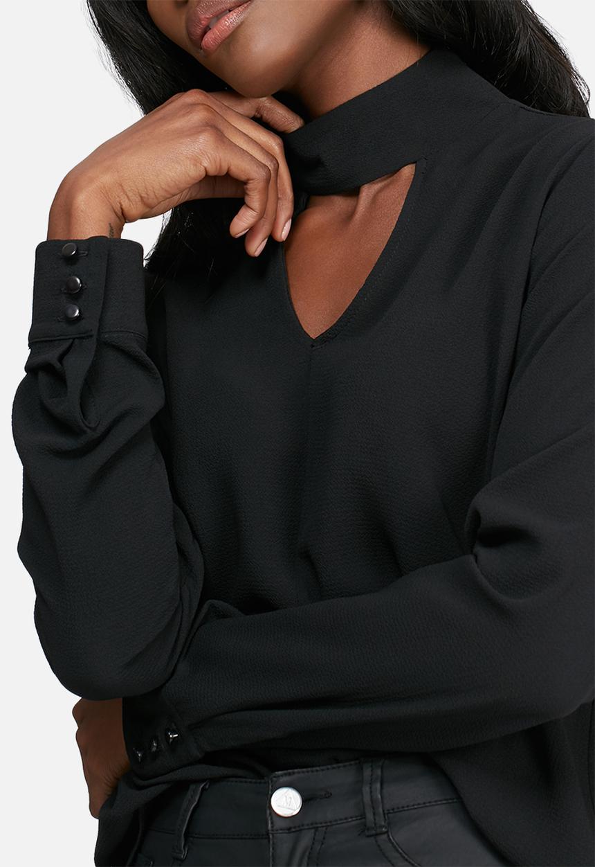 dailyfriday - Long sleeve choker blouse