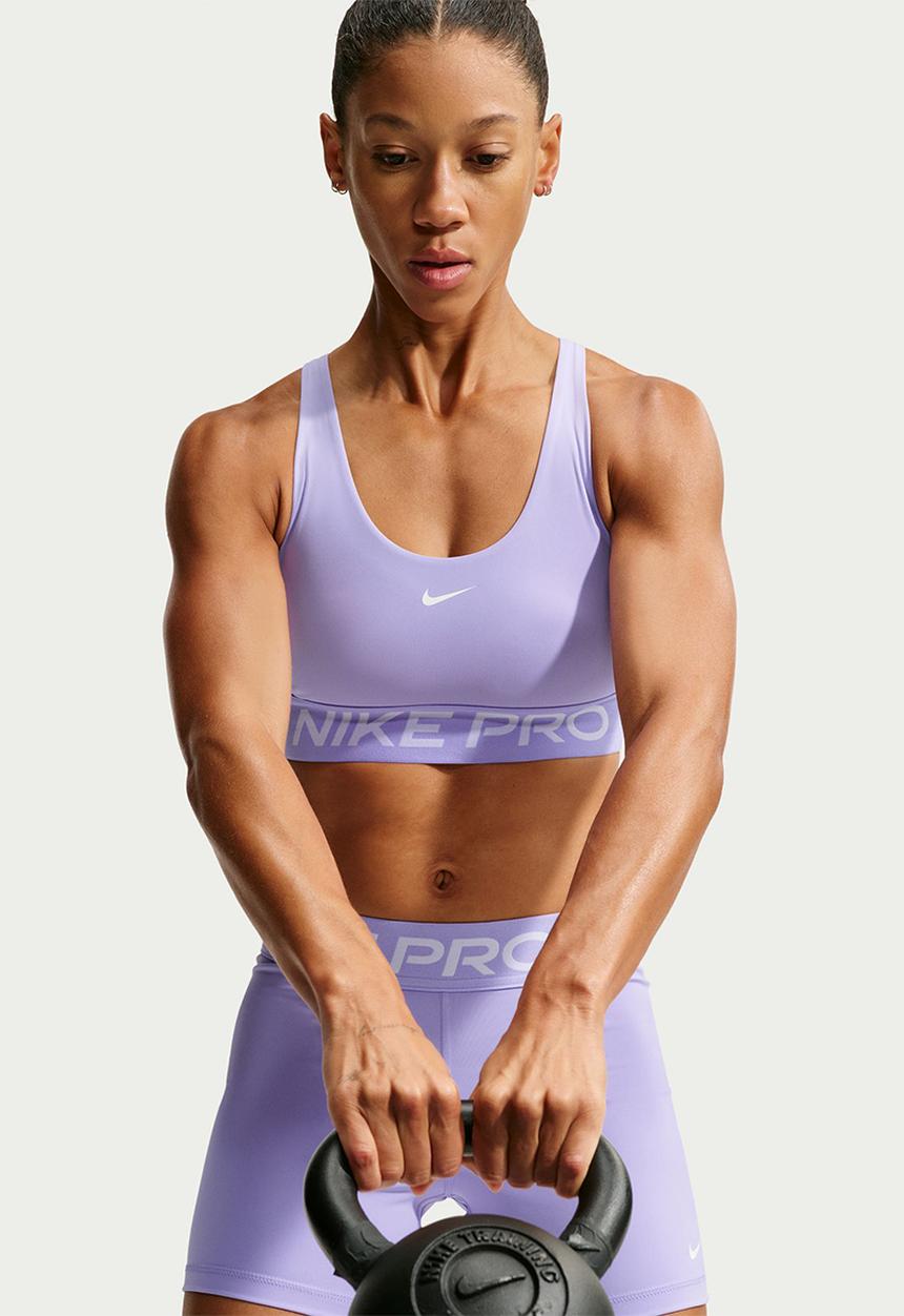 Nike - W Nk Pro Light-Support Non-Padded Sports Bra - Purplepulse/White