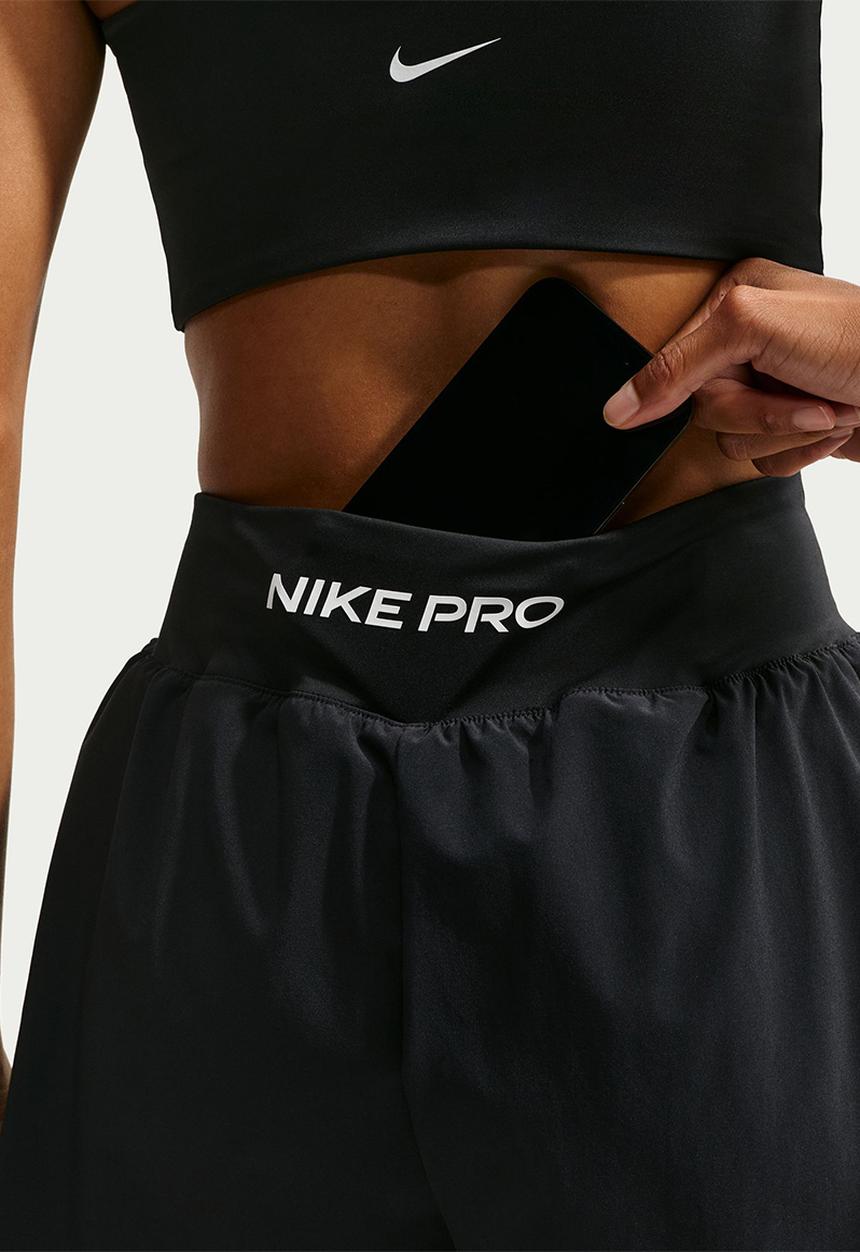 Nike - W Nk Pro Sculpt Dri-Fit High-Waisted 2-In-13" Shorts - Black/White