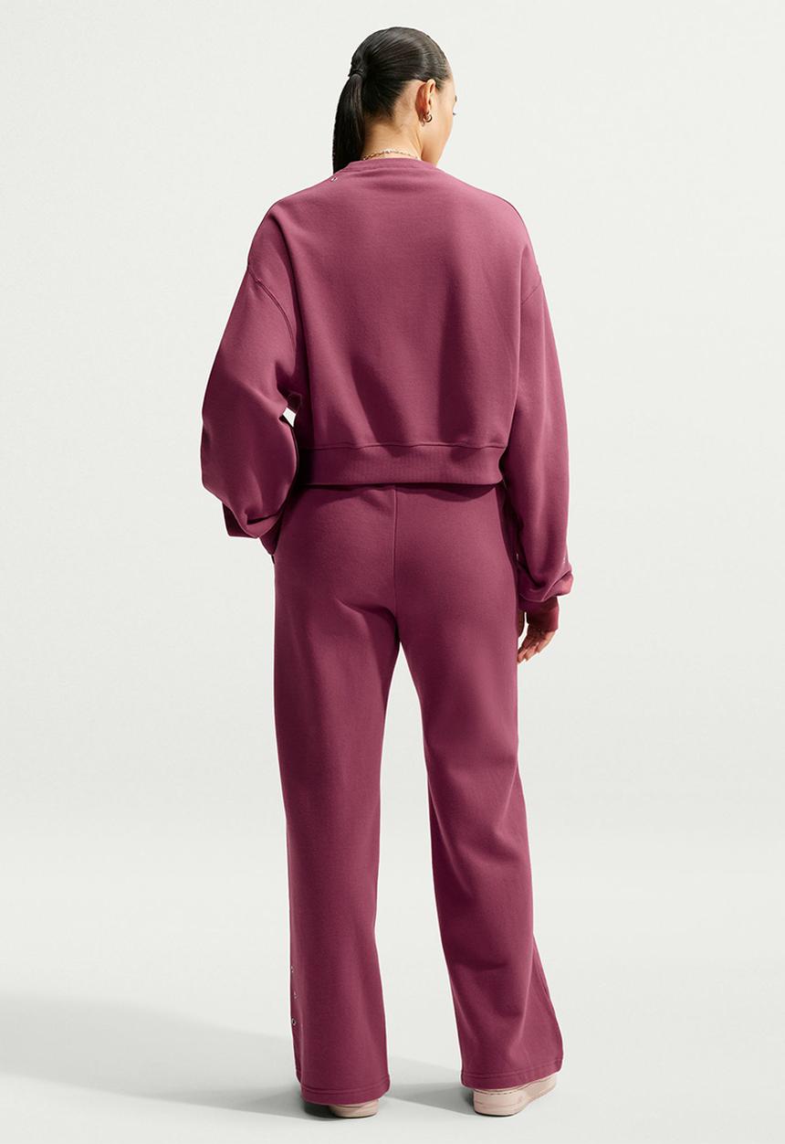 Nike - W Nk Fleece Oversized Cropped Crew-Neck Sweatshirt - Pinksmoke/Sail