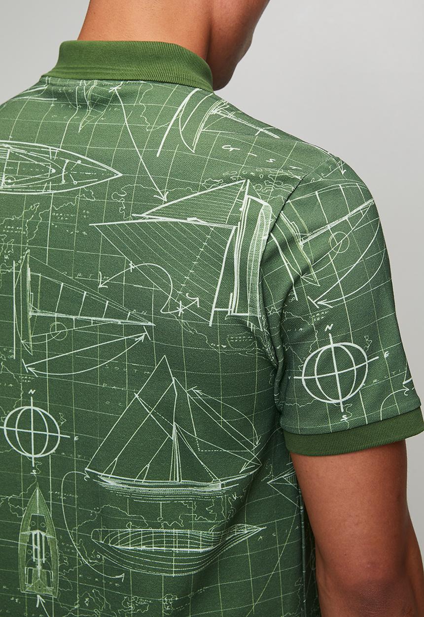 G-STAR - Dunda Slim Aop Polo - Dk Nuri Green