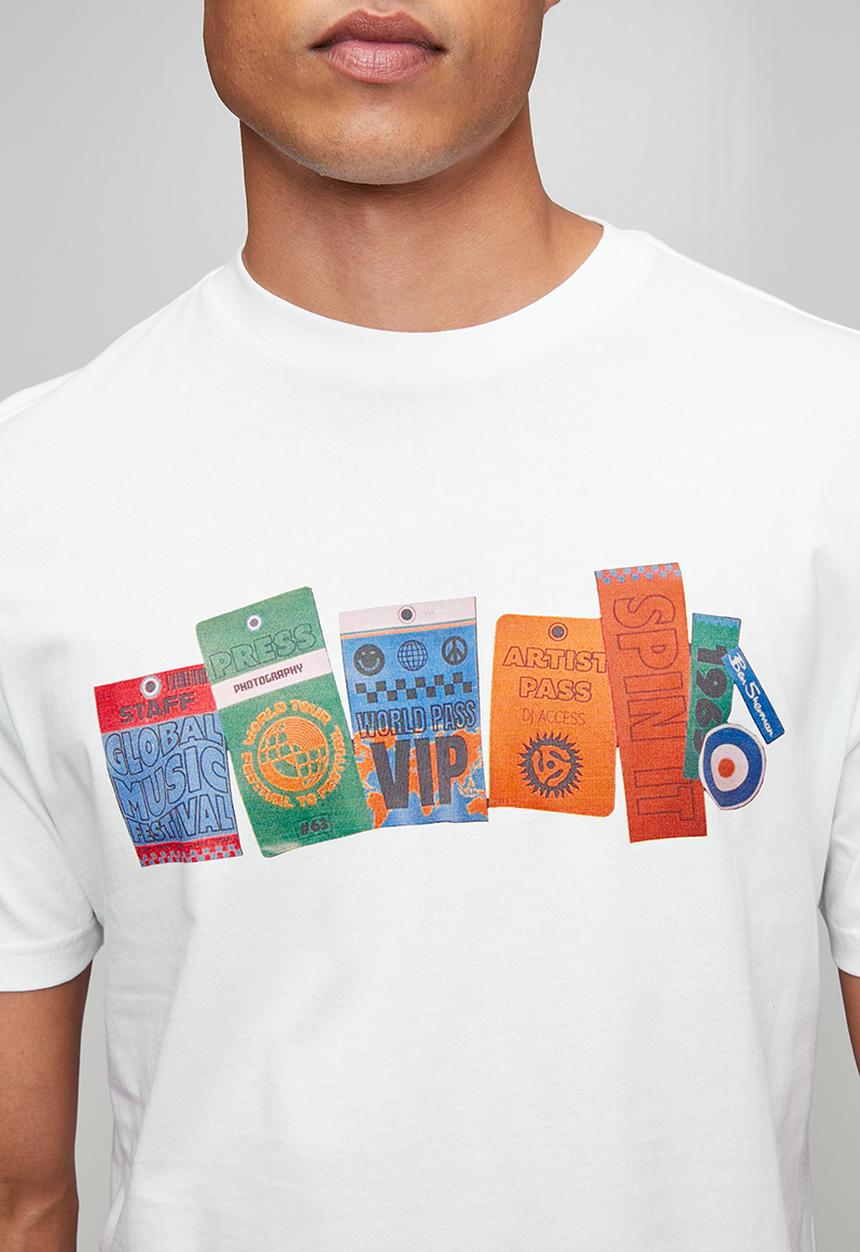 Ben Sherman - Festival Pass Tee Shirt - White