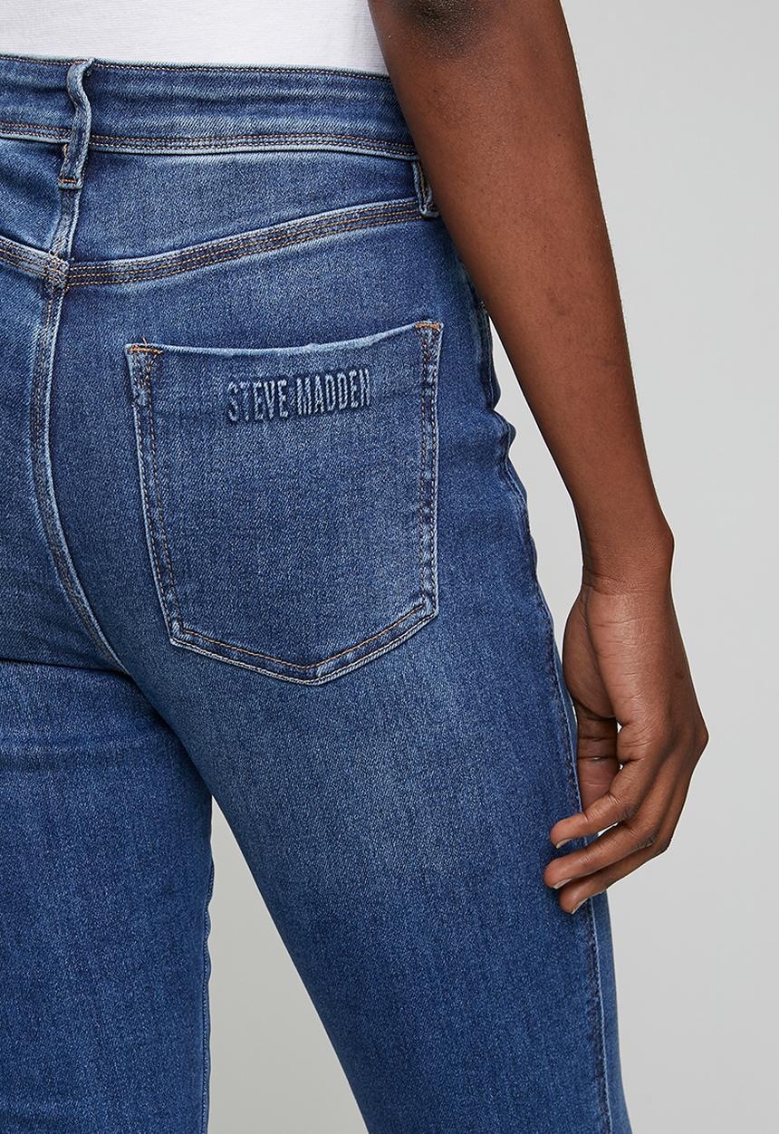 Steve Madden - Ladies zoe contour curvy dark wash skinny - dark blue