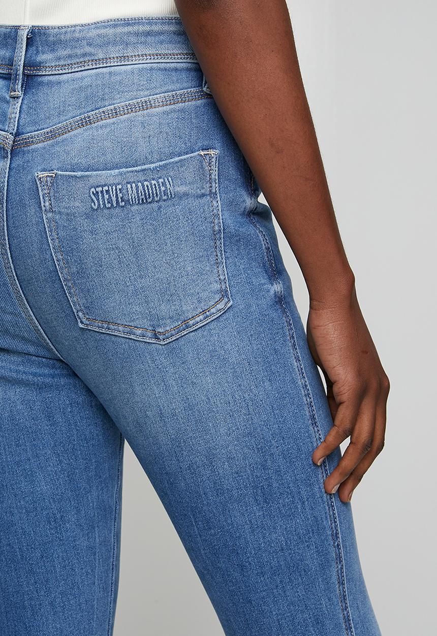 Steve Madden - Ladies zoe contour curvy mid wash skinny - mid blue