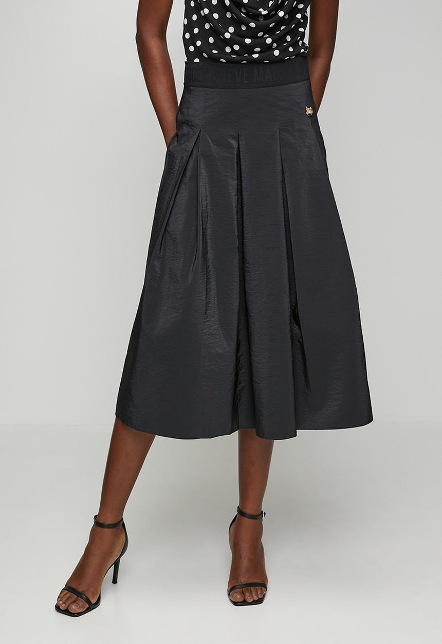Steve Madden - Ladies peggy pleated midaxi skirt - black