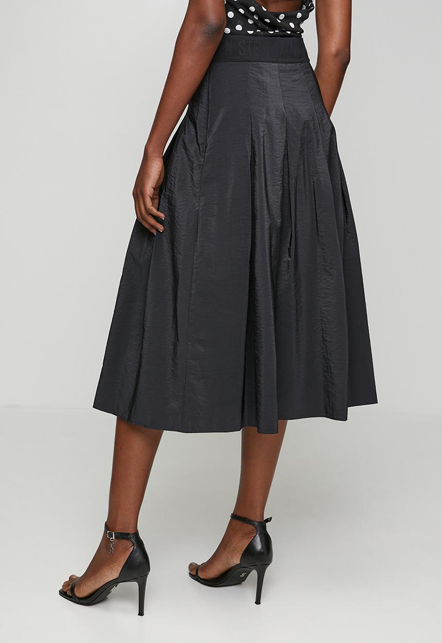Steve Madden - Ladies peggy pleated midaxi skirt - black