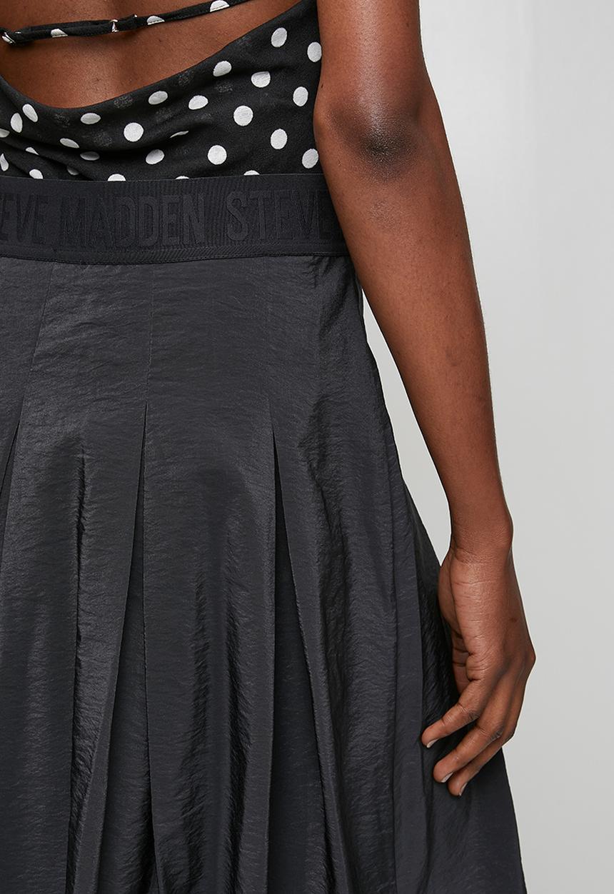 Steve Madden - Ladies peggy pleated midaxi skirt - black