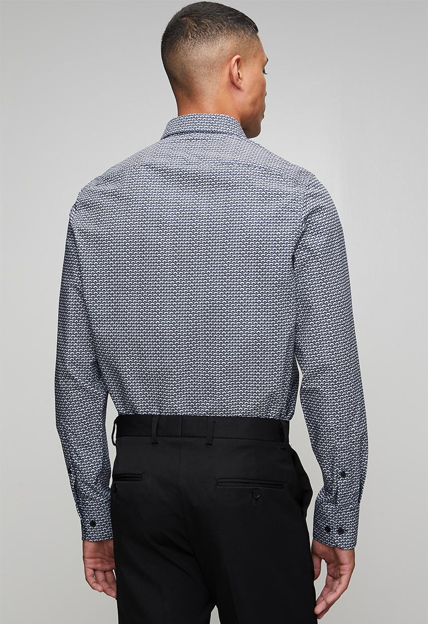 Pringle of Scotland - Pringle Tom Printed Tailored Long sleeve Shirt - Navy