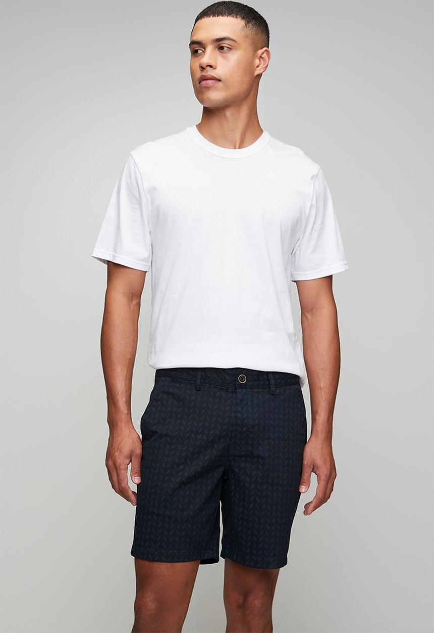 Pringle of Scotland - Henry Printed Thigh Chino Short - Navy