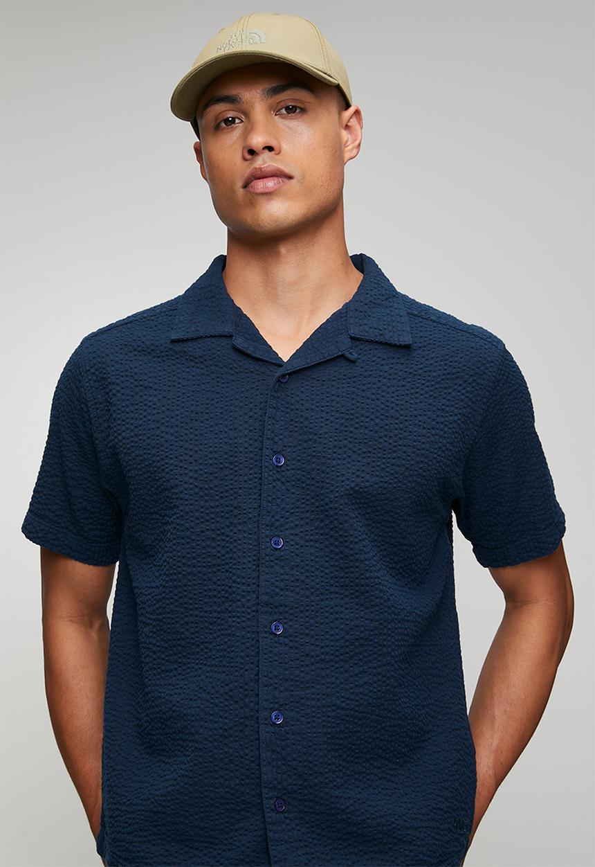 RVCA - Seered Stripe Shirt - Petrol Blue