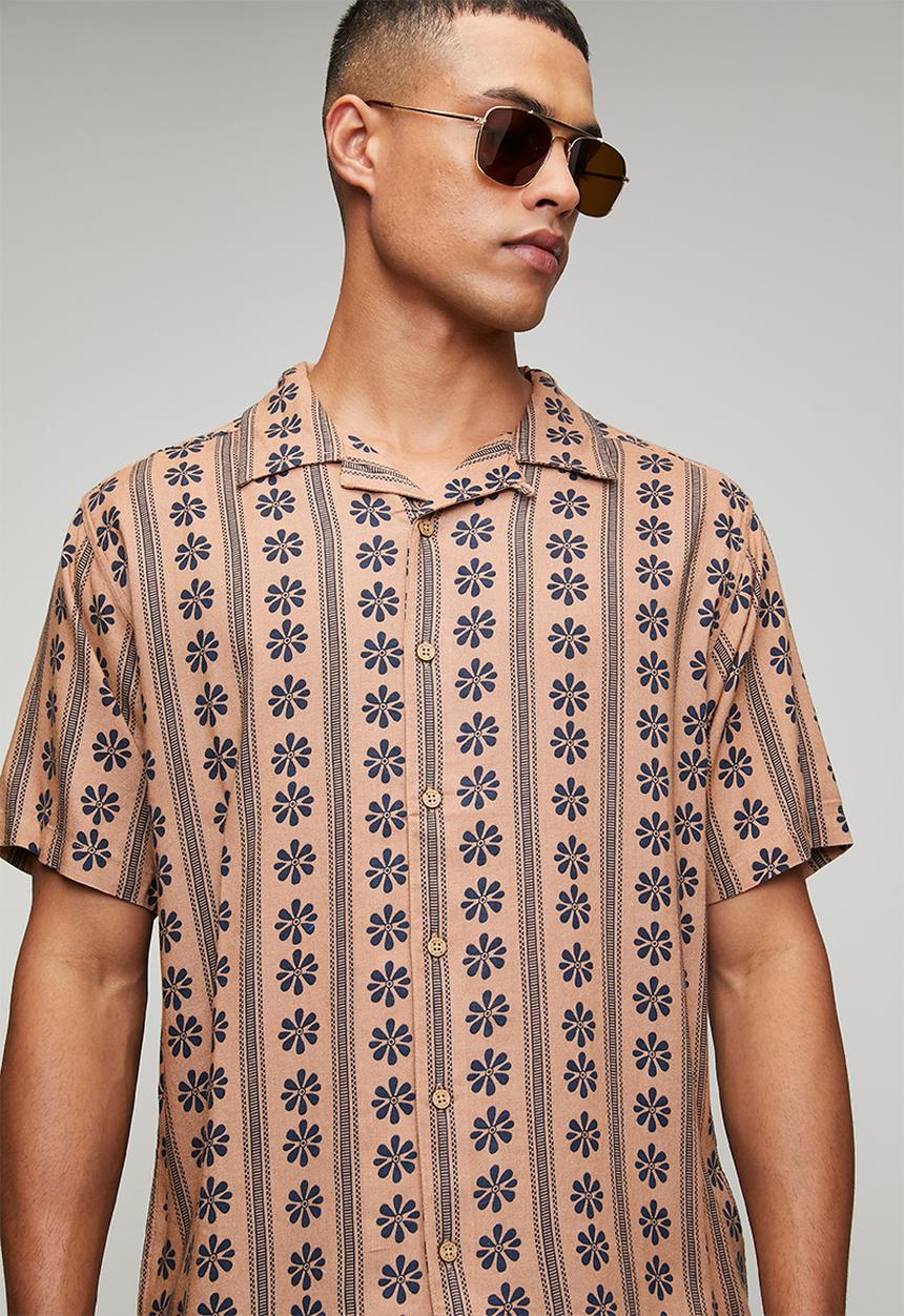 RVCA - Daisied Shirt - Warm Taupe
