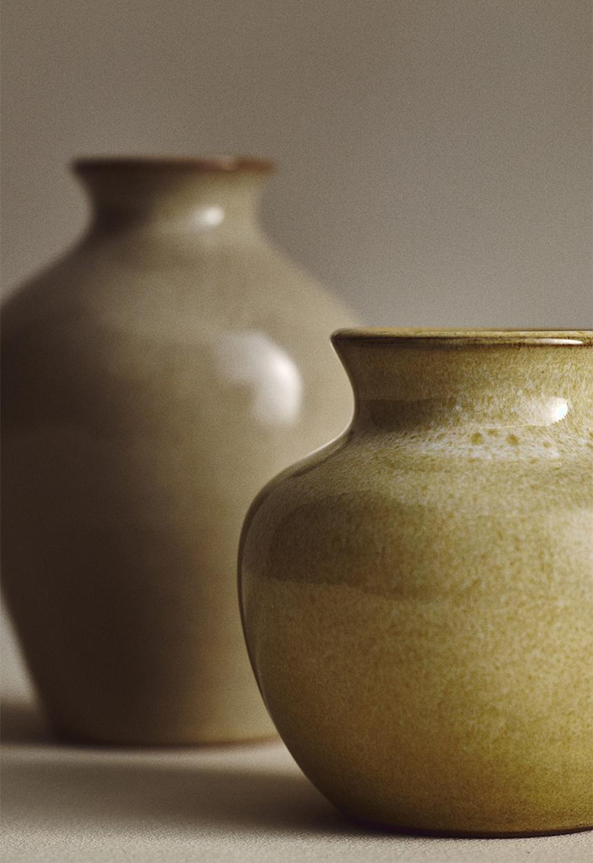 H&M - Mini terracotta vase - beige