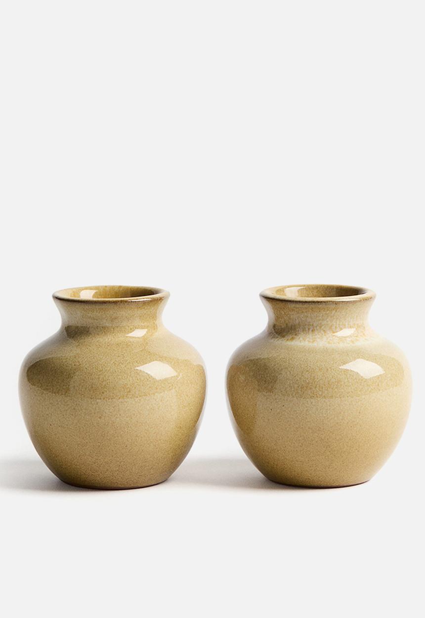 H&M - Mini terracotta vase - beige