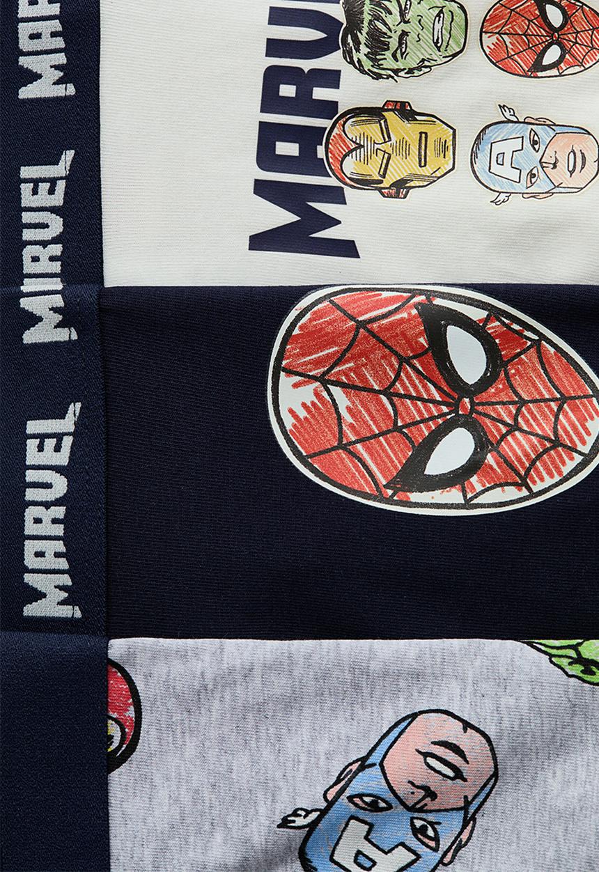 H&M - 5-pack trunks - light grey marl/marvel comics