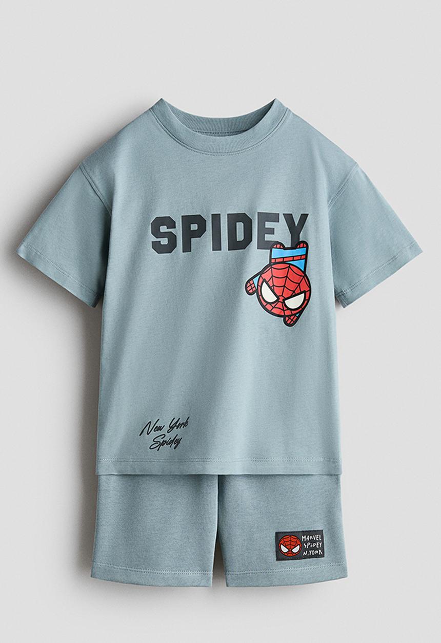 H&M - 2-piece printed set - dark turquoise/spidey