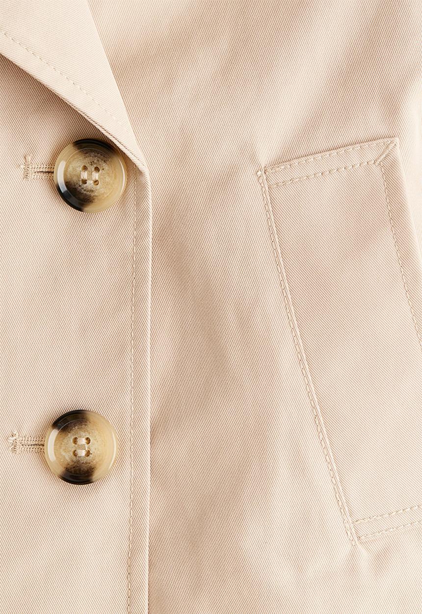 H&M - Short twill trench coat - light beige