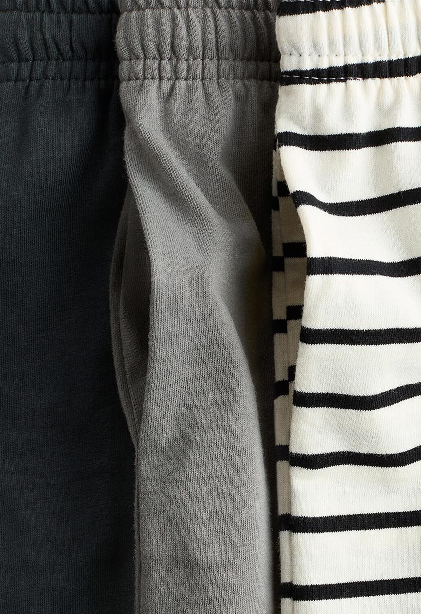 H&M - 3-Pack cotton jersey shorts - white/striped