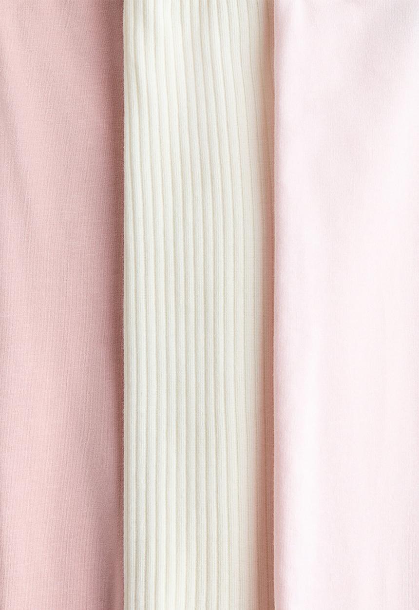 H&M - 3-Pack cotton jersey leggings - light pink/cream