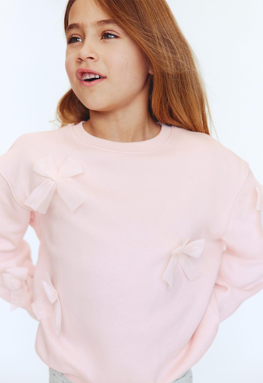 H&M - Motif-detail sweatshirt - light pink/bows