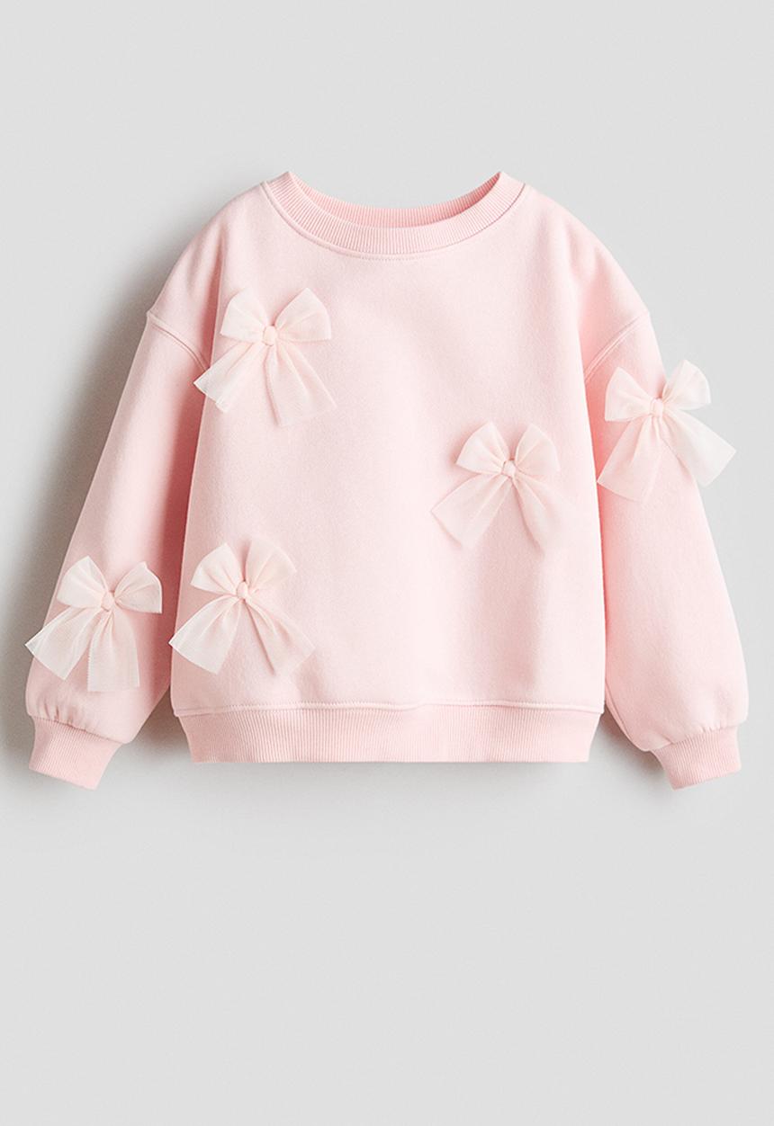 H&M - Motif-detail sweatshirt - light pink/bows