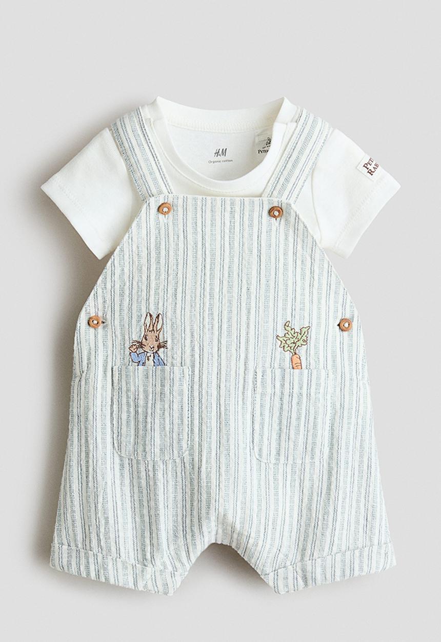 H&M - 2-piece cotton set - light blue/peter rabbit