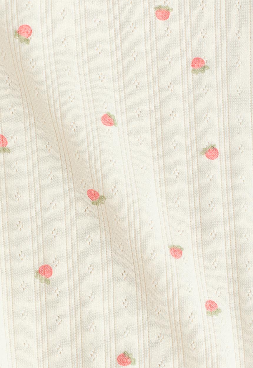 H&M - 2-piece printed cotton set - cream/berries