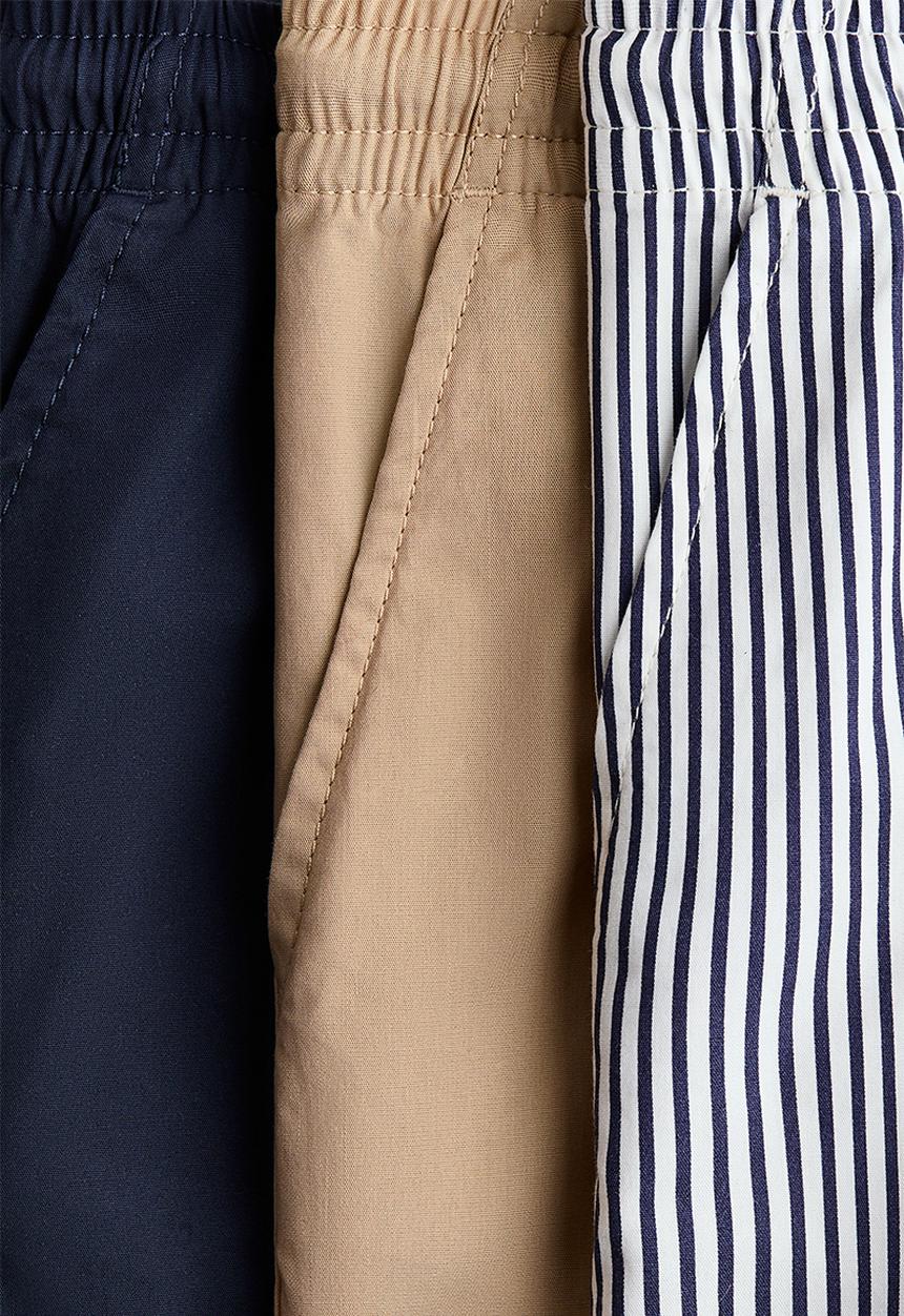 H&M - 3-pack cotton shorts - beige/striped