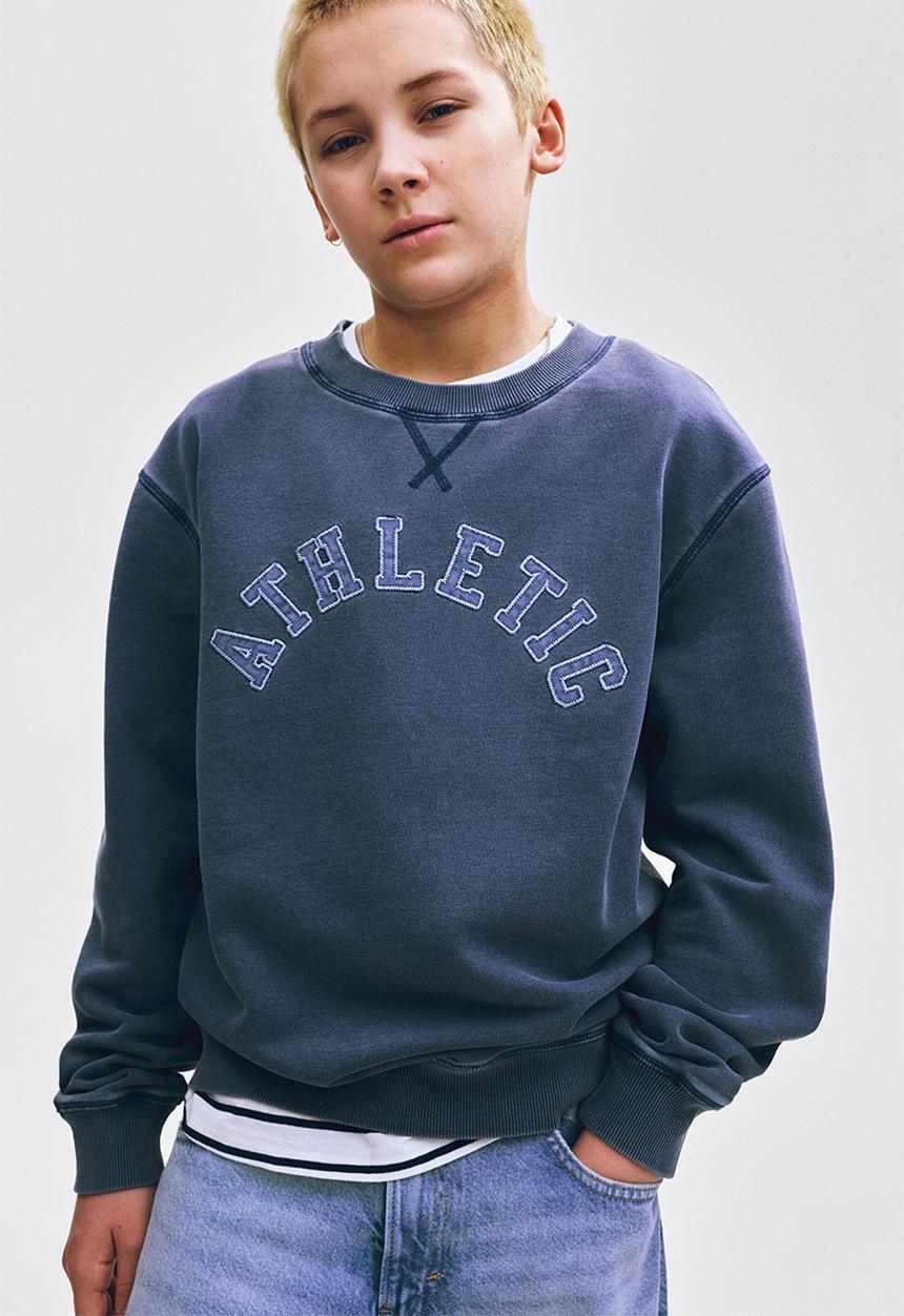 H&M - Motif-detail sweatshirt - dark blue/athletic