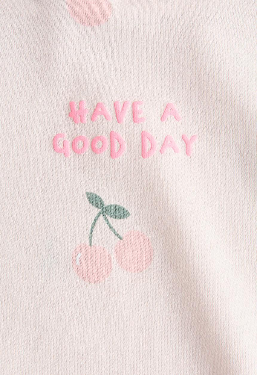 H&M - Printed t-shirt - light pink/cherries