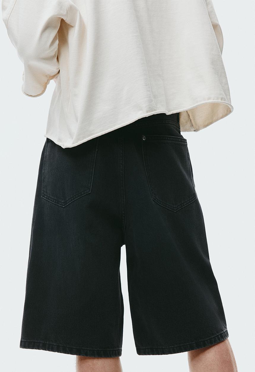 H&M - Baggy denim shorts - denim black