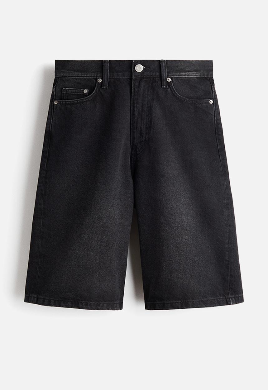 H&M - Baggy denim shorts - denim black