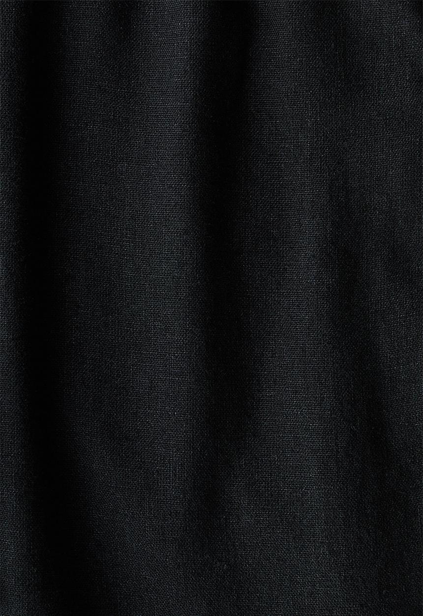 H&M - Relaxed fit linen-blend trousers - black
