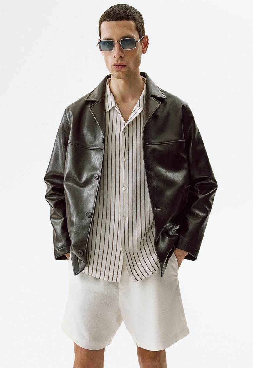 H&M - Relaxed fit linen-blend shorts - white