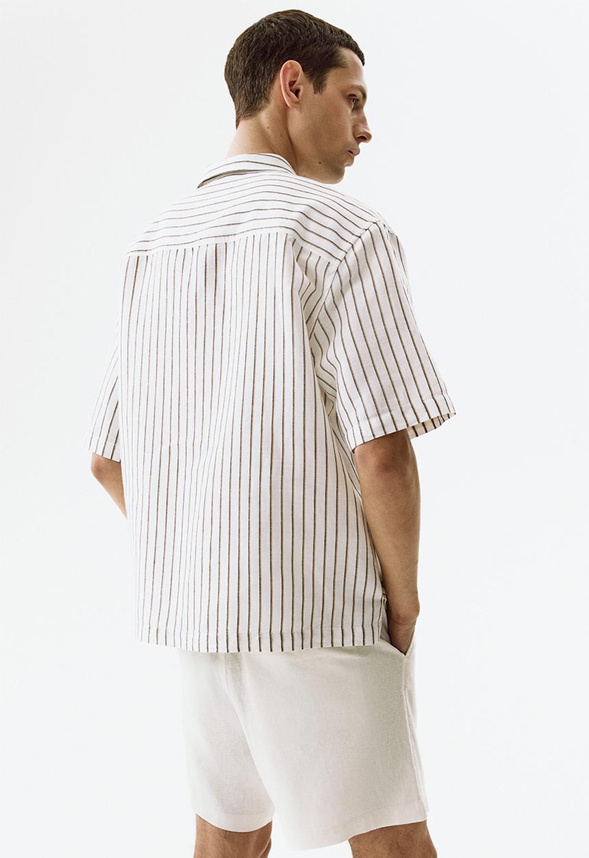 H&M - Relaxed fit linen-blend shorts - white