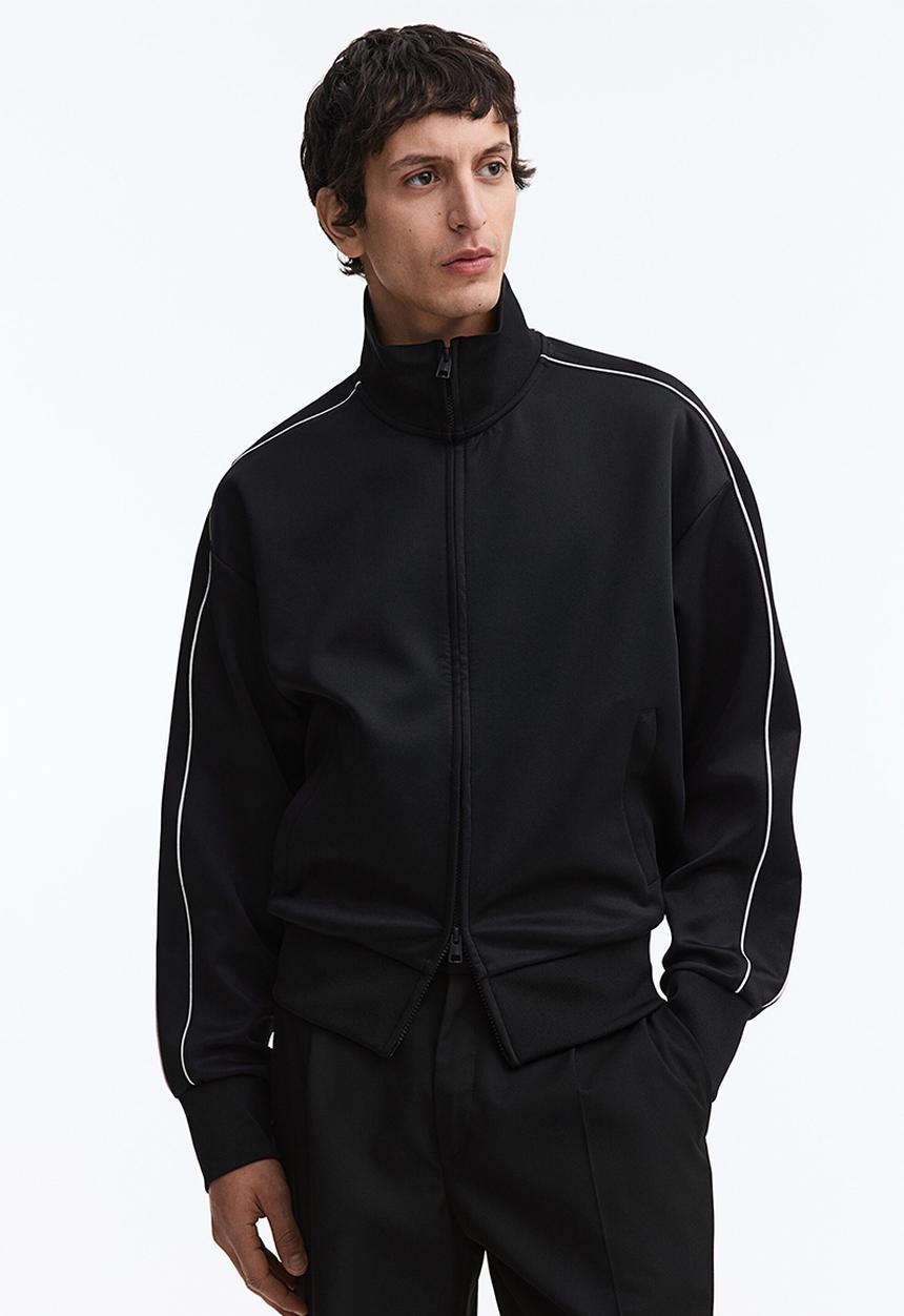 H&M - Loose fit track jacket - black