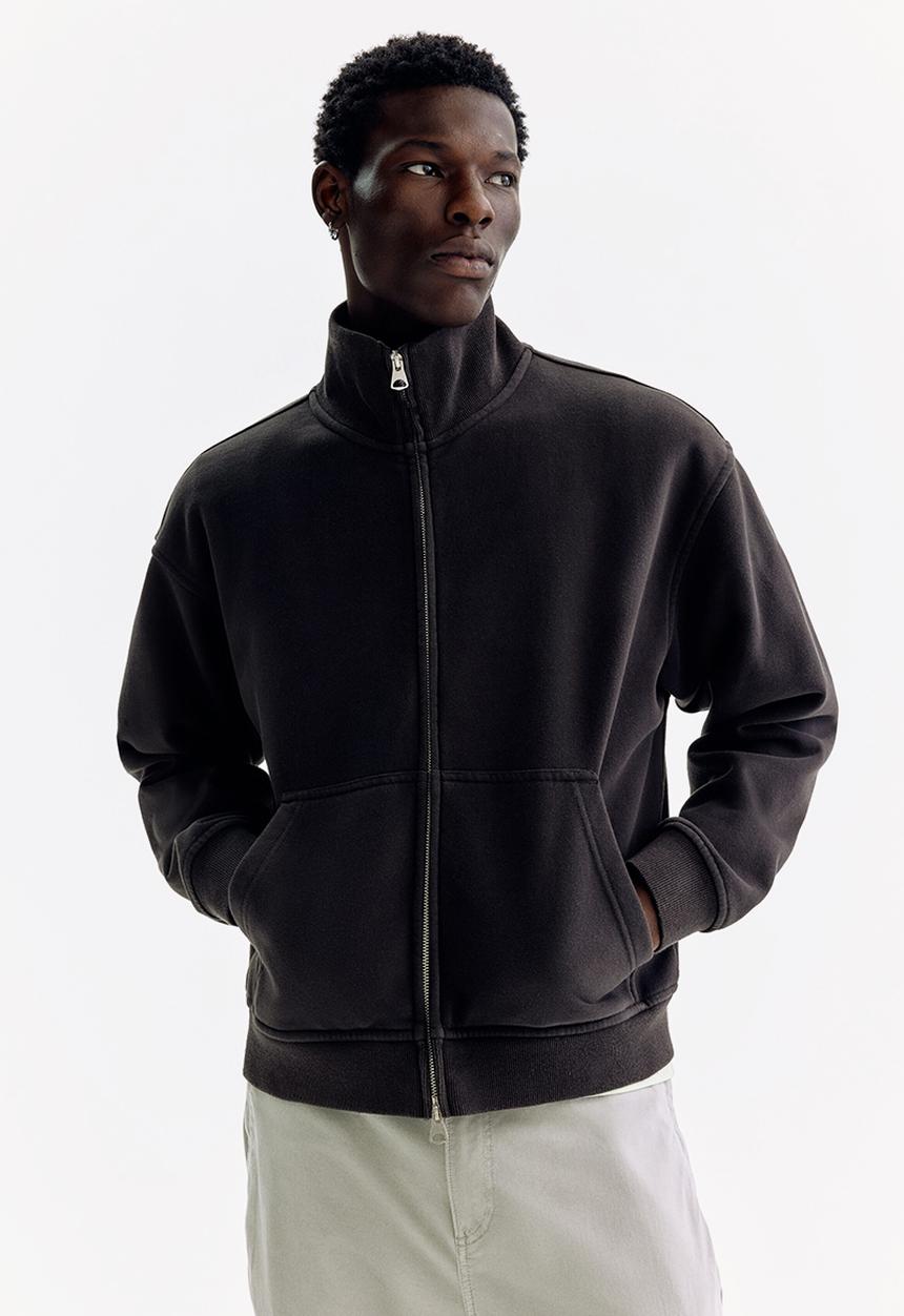 H&M - Relaxed fit boxy-style track jacket - black