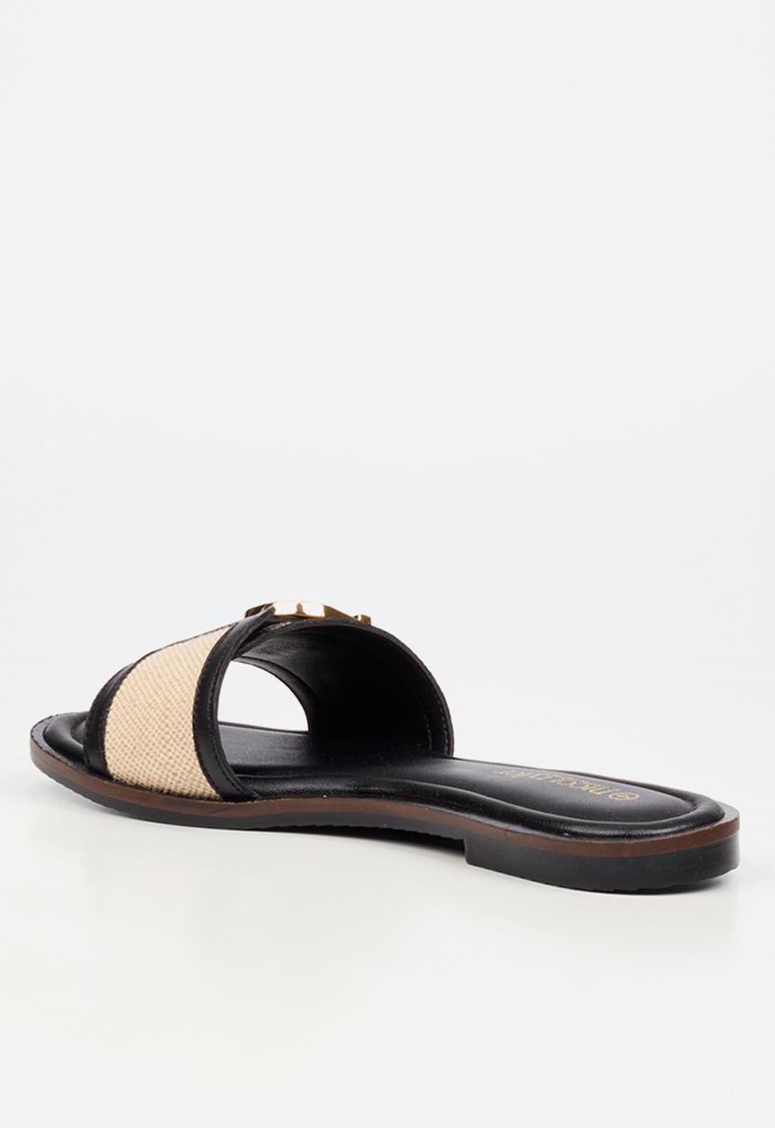 Nicci Tyler - Helena 1 Leather Slide Sandal - Black
