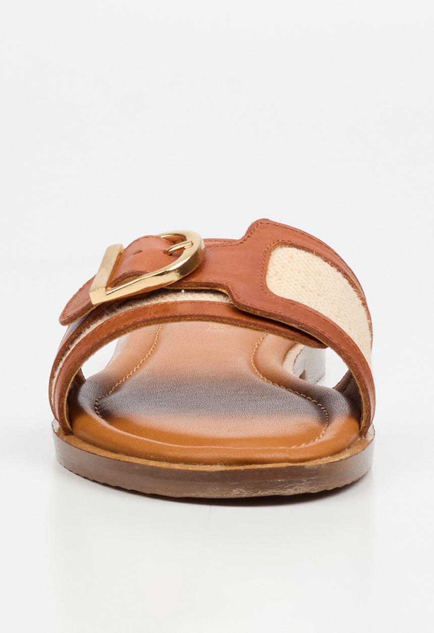 Nicci Tyler - Helena 1 Leather Slide Sandal - Tan