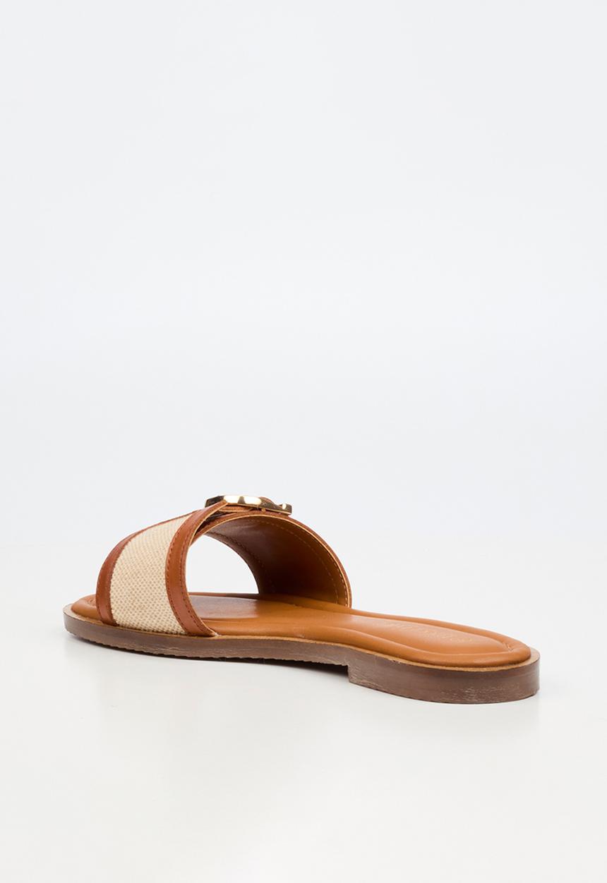 Nicci Tyler - Helena 1 Leather Slide Sandal - Tan