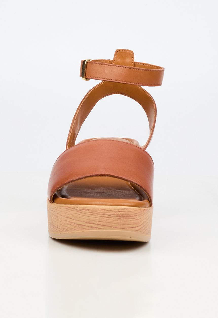 Nicci Tyler - Luisa 1 Leather Espadrille Wedge Heel - Tan