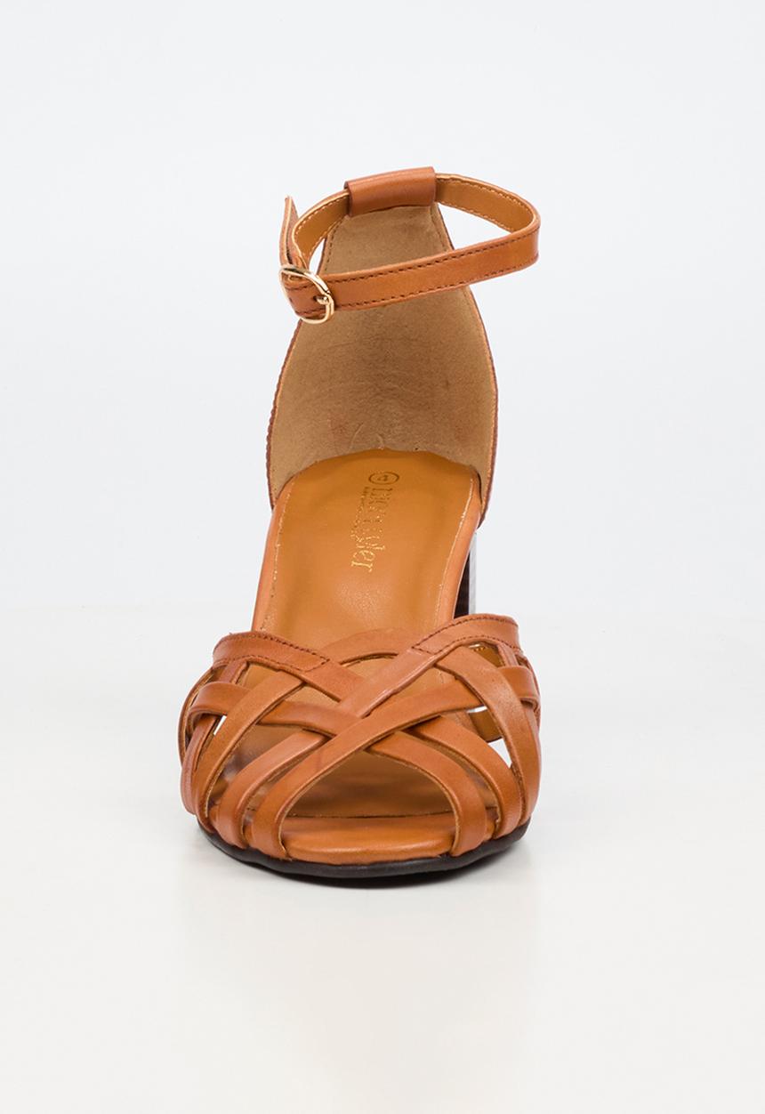 Nicci Tyler - Renata 1 Leather Strappy Block Heel - Tan