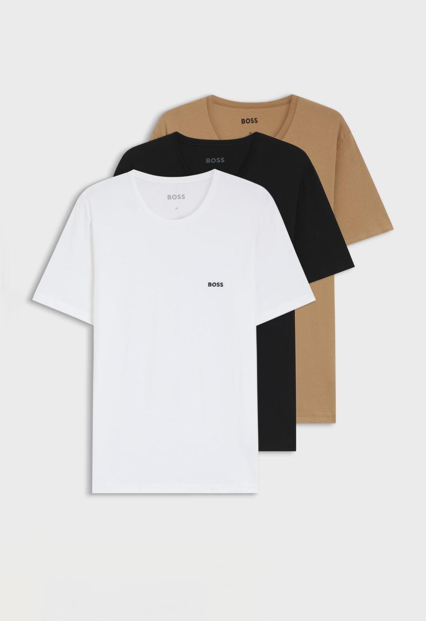 BOSS - TShirt RN 3P Classic - Black / White / Beige